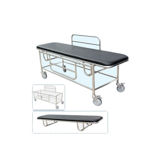 Barella con carrello da trasporto - MBM-0XE  - jia mei medical products co.,ltd - manuale / pieghevole / a sezione unica