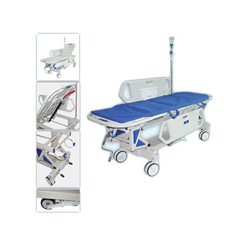 Barella con carrello passamalati - TS-1 - jia mei medical products co.,ltd - manuale / ad altezza regolabile / con schienale regolabile