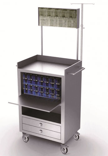 Carrello medico - 2e-51023 - Reda - per anestesia / per uso generale / in acciaio inossidabile