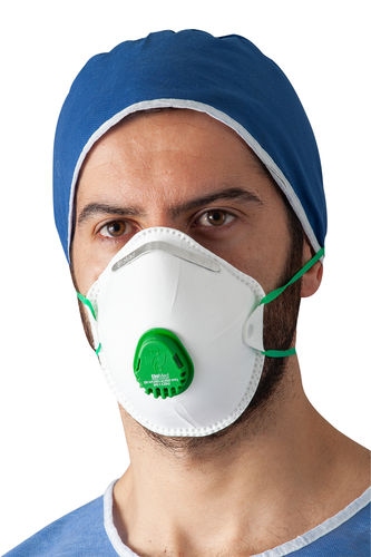 Maschera respiratoria FFP2 - Ekomed Health - in tessuto / con valvola di espirazione / a coppa