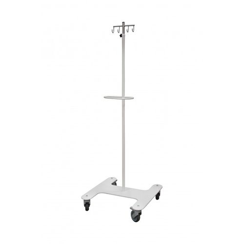 Asta portaflebo con rotelle - EROND - 4 ganci / in acciaio inossidabile / con supporto per pompa di perfusione