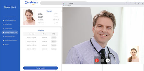 Applicazione web per comunicazioni - rebless clinic - H Robotics - per reportistica / di trattamento / con sistema di tracciatura