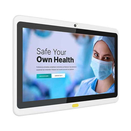 Terminale multimediale per postazione paziente senza ventole - MF15 - Vecoton Technology - touch screen / antibatterico / Android