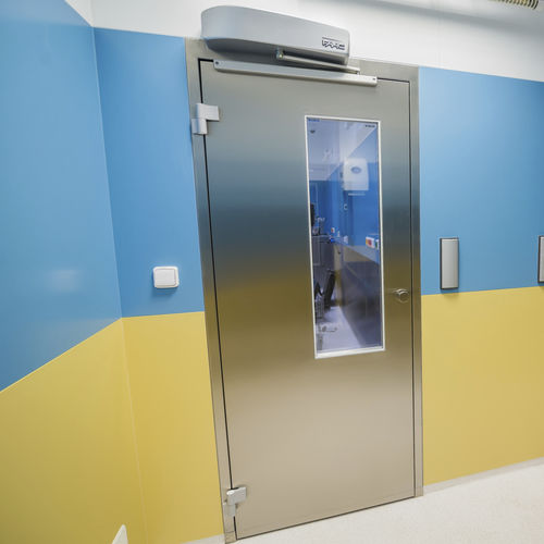 Porta per ospedale - G 104.01 - FORCLEAN - battente / in vetro / doppia