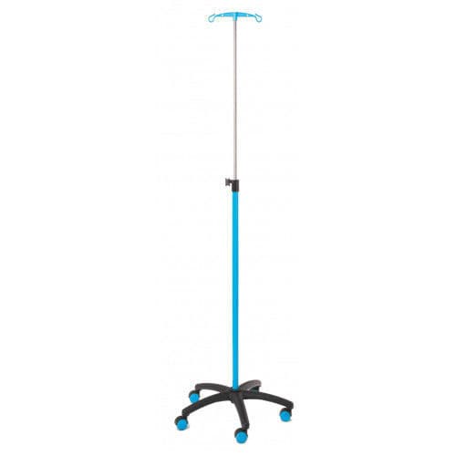Asta portaflebo con rotelle - 53920PSE2NSBL - Mdose - 2 ganci / in acciaio inossidabile