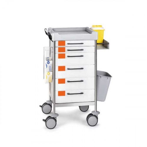 Carrello di emergenza - INSAUSTI  - Mdose - per apparecchio / in acciaio inossidabile / 6 cassetti