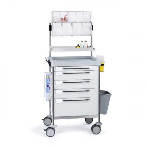 Carrello medico - INSAUSTI - Mdose - per apparecchio / in acciaio inossidabile / 5 cassetti