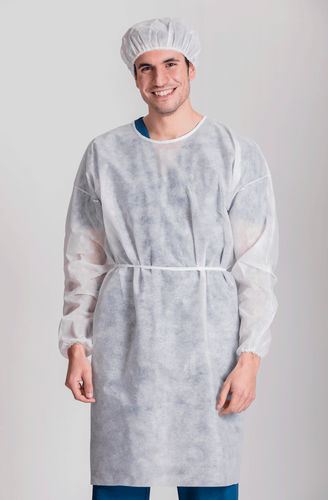 Camice per visitatore unisex - BATM01 - Norvil - in polipropilene / monouso / bianco