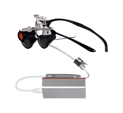 Lampada frontale odontoiatrica - Optimax  - Dentac - LED / con batteria ricaricabile / per lenti binoculari