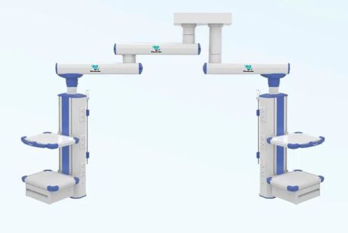 Doppio braccio di distribuzione a soffitto - Double Arm - Medinain - per terapia intensiva / per sala operatoria / ad altezza regolabile