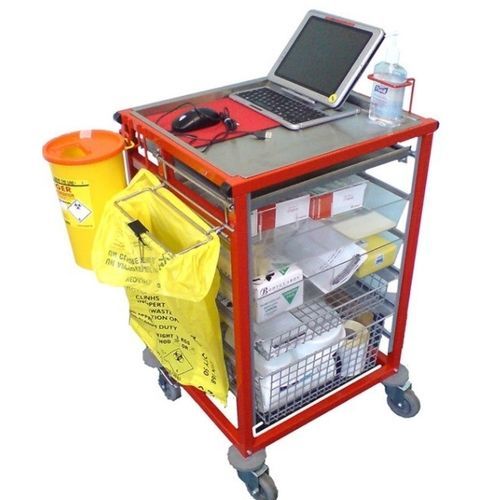 Carrello medico - NPR 3650 - Nuprom - per prelievo di sangue / in acciaio inossidabile / con cestello per rifiuti