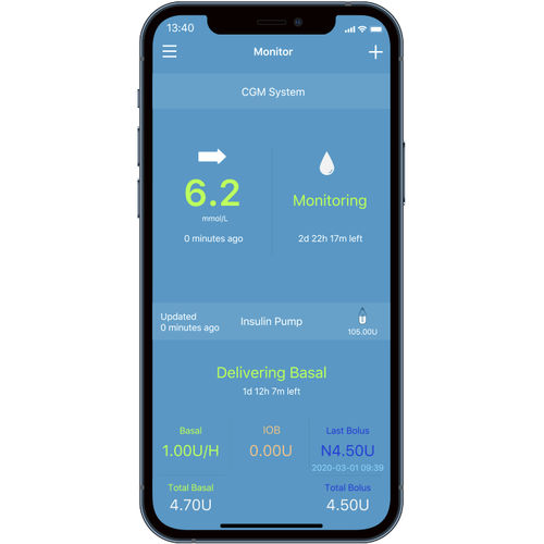 Applicazione iOS di gestione dati dei pazienti - EasyTouch  - Medtrum - di gestione del diabete / di condivisione / medica