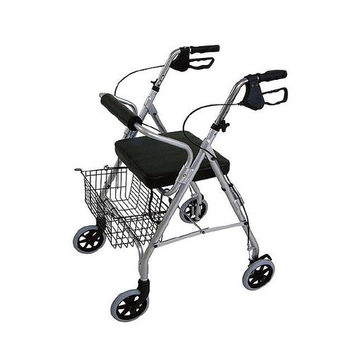 Deambulatore rollator a 4 ruote - YK7010 - Intco Machinery - telaio in alluminio / con sedile / con cestello