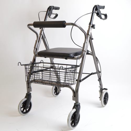Deambulatore rollator a 4 ruote - YK7010 - Intco Machinery - per la terza età / con sedile / con cestello
