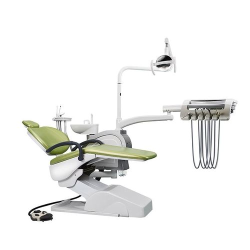 Riunito odontoiatrico con poggiatesta flessibile - CQ - 217 - Guangzhou Chuang Qi Medical Equipment - con sistema di igiene / con portastrumenti / con illuminazione LED