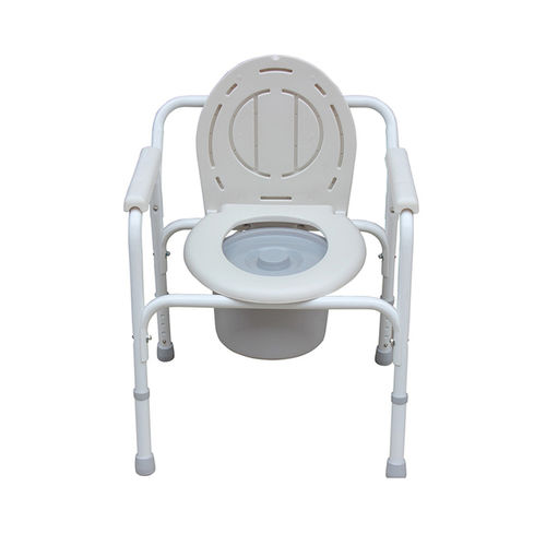 Sedia da doccia con braccioli - KR810 - Zhenjiang Kangrui Rehabilitation Equipment Co., Ltd. - con apertura igienica / con secchio / con schienale