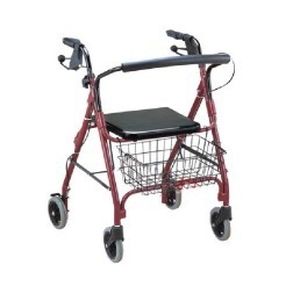 Deambulatore rollator a 4 ruote - KR966LH-6 - Zhenjiang Kangrui Rehabilitation Equipment Co., Ltd. - telaio in alluminio / con sedile / con cestello