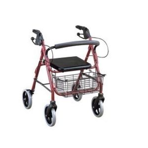 Deambulatore rollator a 4 ruote - KR966LH-8 - Zhenjiang Kangrui Rehabilitation Equipment Co., Ltd. - telaio in alluminio / con sedile / con cestello