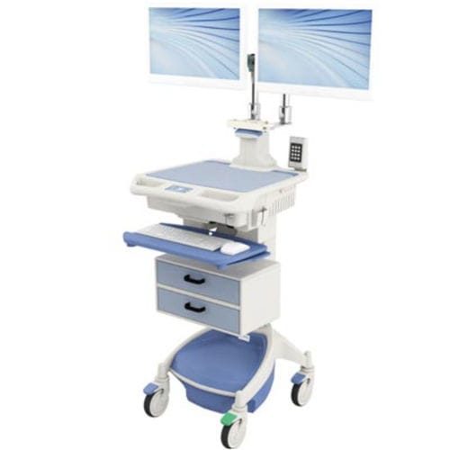 Workstation medica - AccessPoint™ Dual - Touchpoint Medical - senza ventola / ad altezza regolabile / su rotelle