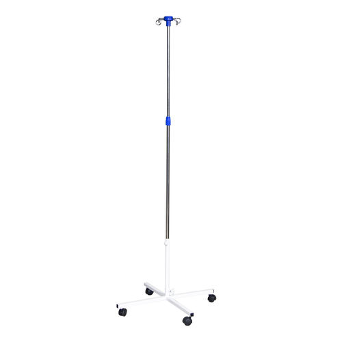 Asta portaflebo con rotelle - SHDV-4 - Zapovit - 4 ganci / telescopica / in acciaio inossidabile