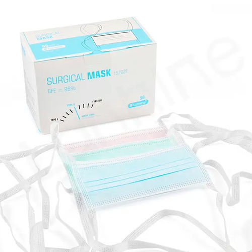 Mascherina chirurgica EN14683 - 15702F - Zhejiang Lanhine Medical Products - per adulti / scatola da 50 pezzi / blu
