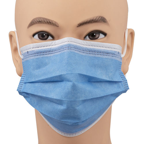 Mascherina chirurgica standard ASTM - 15604F - Zhejiang Lanhine Medical Products - per adulti / scatola da 50 pezzi / blu