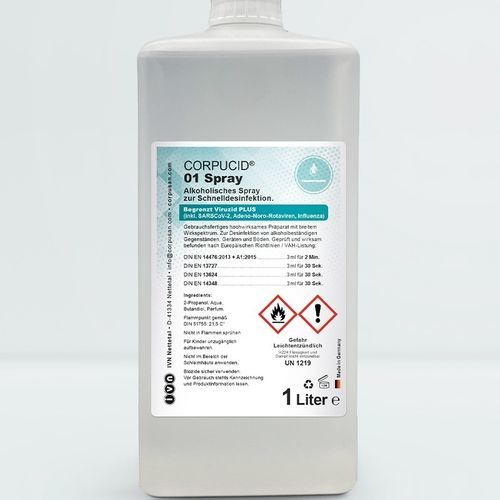 Disinfettante per mobili ospedalieri - CORPUCID® 01 - IVN Nettetal & Unigema - per pavimenti e altre superfici / liquido / 1000 ml