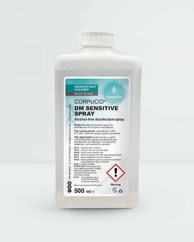 Disinfettante per mobili ospedalieri - CORPUCID® DM Sensitive - IVN Nettetal & Unigema - per pavimenti e altre superfici / liquido / 500 mL