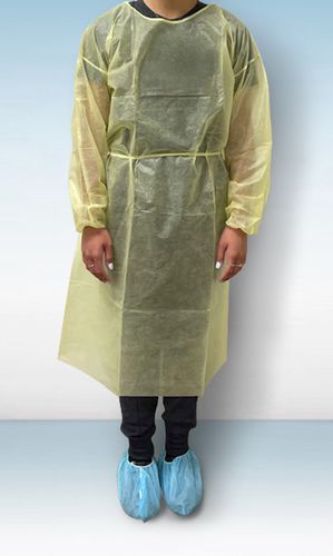 Camice per visitatore unisex - 99910 - Medegen Medical Products - in tessuto non tessuto / giallo