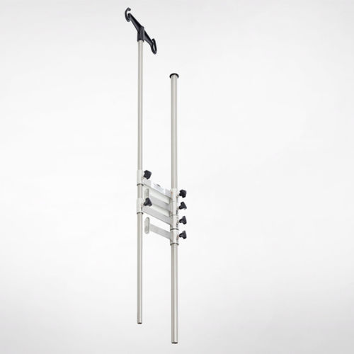 Asta portaflebo a pavimento - 3050.AA - Üzümcü Hospital Equipment - 2 ganci / in acciaio inossidabile / in alluminio