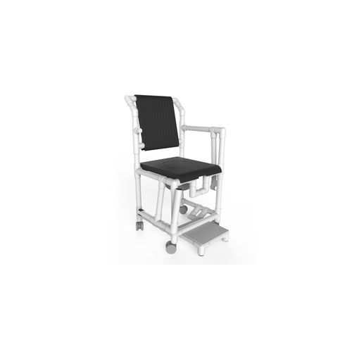 Sedia da doccia con braccioli - SDM 001 - ENCLARA MEDICAL - con rotelle / con poggiapiedi / con apertura igienica