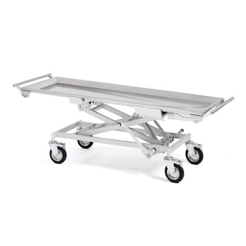 Barella mortuaria con carrello - HY 102.053 - Prontomed srl - manuale / ad altezza regolabile / a sezione unica