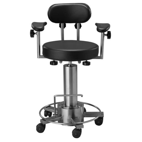 Poltrona per chirurgo ad altezza regolabile - Levitate HD - Palakkad Surgical Industries - mobile / idraulica / in acciaio inossidabile
