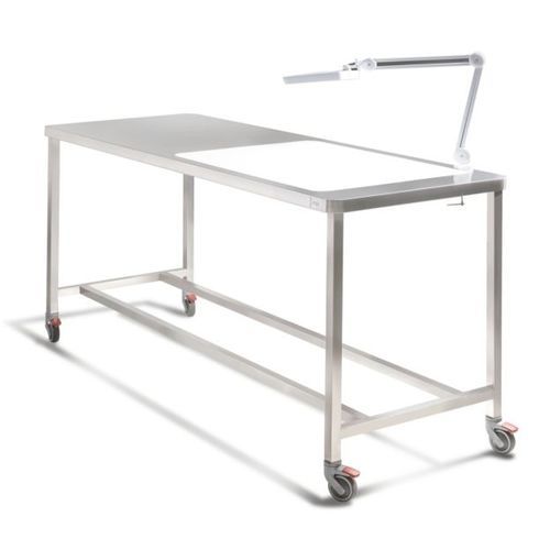 Tavolo per biancheria - LI & FT - Palakkad Surgical Industries - rettangolare / su rotelle / pieghevole