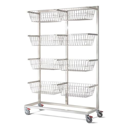 Carrello per materiale sterile - Palakkad Surgical Industries - per cestelli di sterilizzazione / di trasporto / di stoccaggio