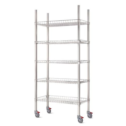 Scaffalatura 5 ripiani - Palakkad Surgical Industries - per contenitori / con struttura aperta / mobile