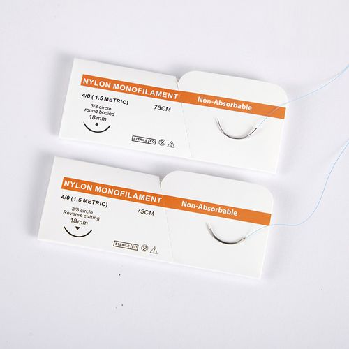 Puleggia Dentata 8 Confezioni Suture Chirurgiche Assorbibili PGA 4-0 - Per Odontoiatria, 75 Cm, Ago 3/8 Taglio Inverso Aspirazione Diretta