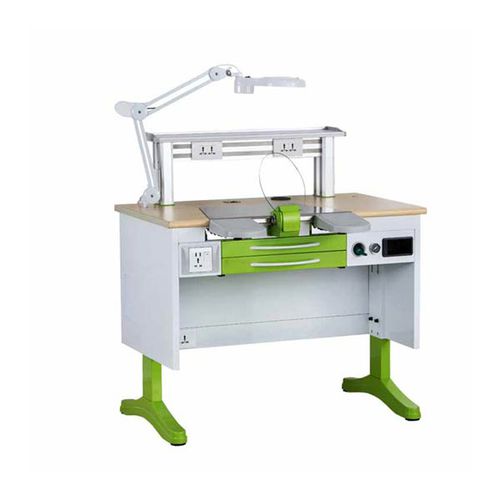 Postazione di lavoro per laboratorio odontotecnico con illuminazione - JT-52 - Tangshan UMG Medical Instrument - con ripiani / da tavolo / in acciaio inossidabile