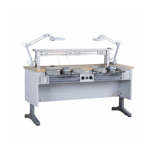 Postazione di lavoro per laboratorio odontotecnico con illuminazione - JT-55 - Tangshan UMG Medical Instrument - con ripiani / doppia / da tavolo