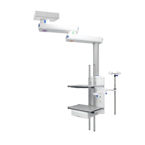 Braccio di distribuzione a soffitto - FY-EMD270/S320 - Jiangsu Fuyou Medical - per sala operatoria / 2 bracci / con ripiani