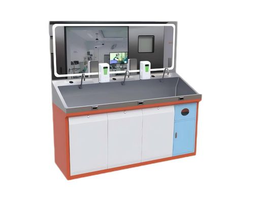 Lavandino chirurgico 3 postazioni - FY-FSC01 - Jiangsu Fuyou Medical - in acciaio inossidabile / comando elettronico / con dispenser di sapone