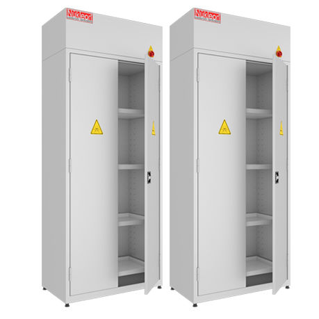 Armadio per prodotti chimici - NKS - Nükleon laboratory Equipments - con ripiano / con sportello / grigio