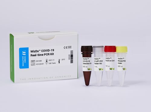 Kit di reagenti per PCR real-time - WizDx™ COVID-19 - Wizbiosolutions Inc. - in soluzione / per estrazione di RNA / per RT-PCR