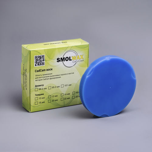 Materiale odontoiatrico cera - SmolWax Bluish - TM SmolWax - per ricostruzione dentale / CAD CAM / di fresatura