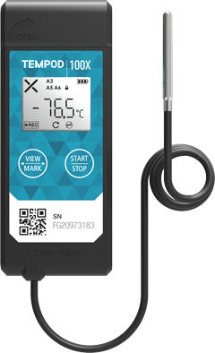 Registratore di dati di temperatura - TEMPOD 100X - DGP Intelsius GmbH - per produzioni farmaceutiche / per prodotti termosensibili / USB