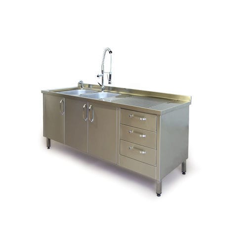 Stazione di prelavaggio per strumenti medici - S.PWC.102.P - Nisan Medikal San. ve Tic. Ltd. Sti. - per l'industria medica / con lavandino / a getto d'acqua