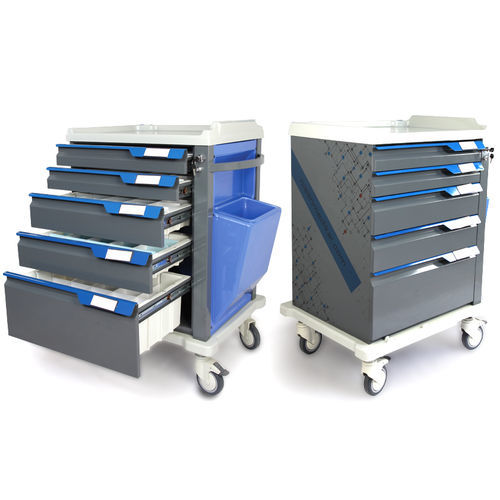 Carrello per anestesia - W.MAC.101 series - Nisan Medikal San. ve Tic. Ltd. Sti. - per sala operatoria / medico / con contenitore laterale