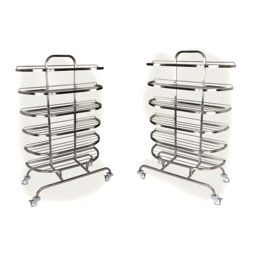 Carrello per sala operatoria - Q.ST.102 - Nisan Medikal San. ve Tic. Ltd. Sti. - in acciaio inossidabile / 6 ripiani