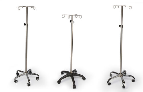 Asta portaflebo con rotelle - Q.IVP.101 - Nisan Medikal San. ve Tic. Ltd. Sti. - 2 ganci / telescopica / in acciaio inossidabile