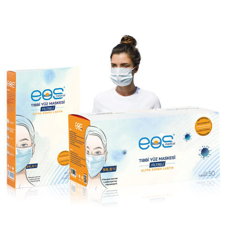 Mascherina chirurgica EN14683 - EOS Medical - senza lattice / senza fibra di vetro / per adulti